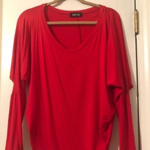 Red Dolman sleeve top by Fabrik